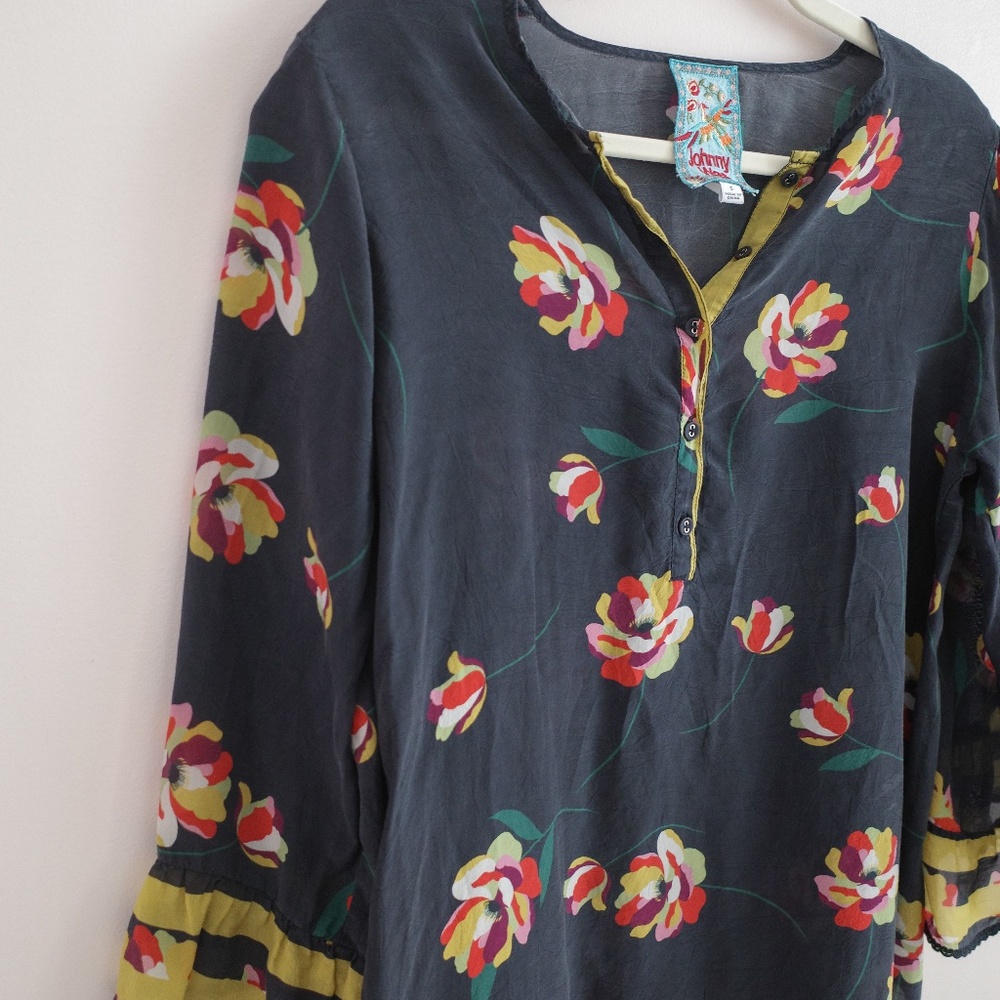 Johnny Was Long Sleeve Floral Tunic